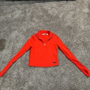 Solid Ribbed 1/4 Zip Cropped Sweater Calvin Klein Jeans